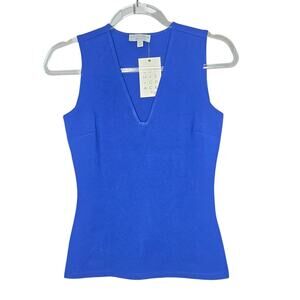 Sophie Grace Colbalt Blue The Chloe Tank V Neck Womens SZ XS Stretchy Work